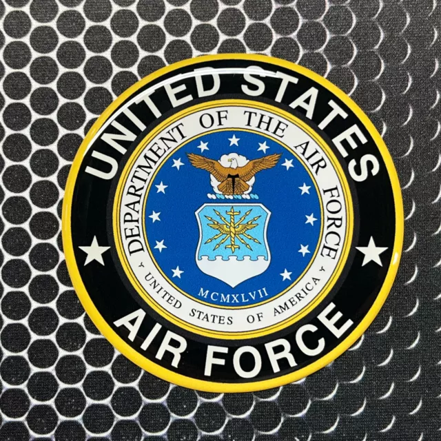 US Air Force Domed Decal car Sticker Emblem 3D 3" America Aim High... Fly-Fight