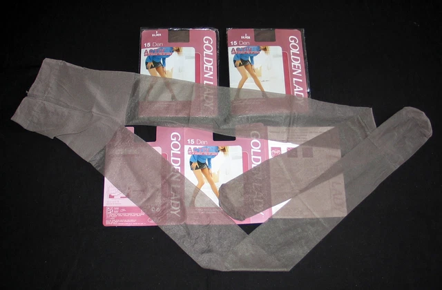 Collant Golden Lady Voile 15 Den – Noir – Taille 4-L – Neuf