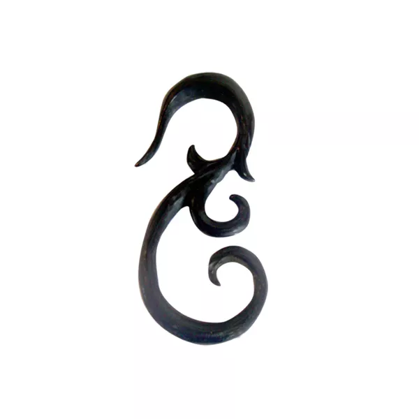 Spiral Carved Horn Bone Ear Gauge Hook Buffalo Tribal Body Piercing Stretcher