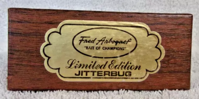 VINTAGE FRED ARBOGAST JITTERBUG FISHING LURE LIMITED EDITION  Mint In Box!