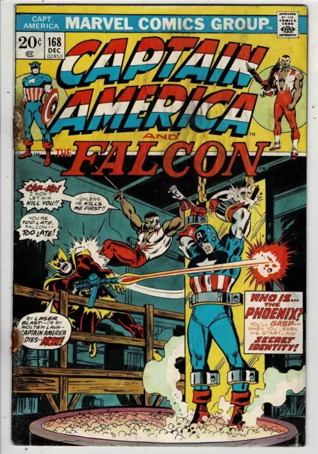 1973 Captain America And The Falcon #168 1St Helmut Zemo Marvel Comics Nyc790