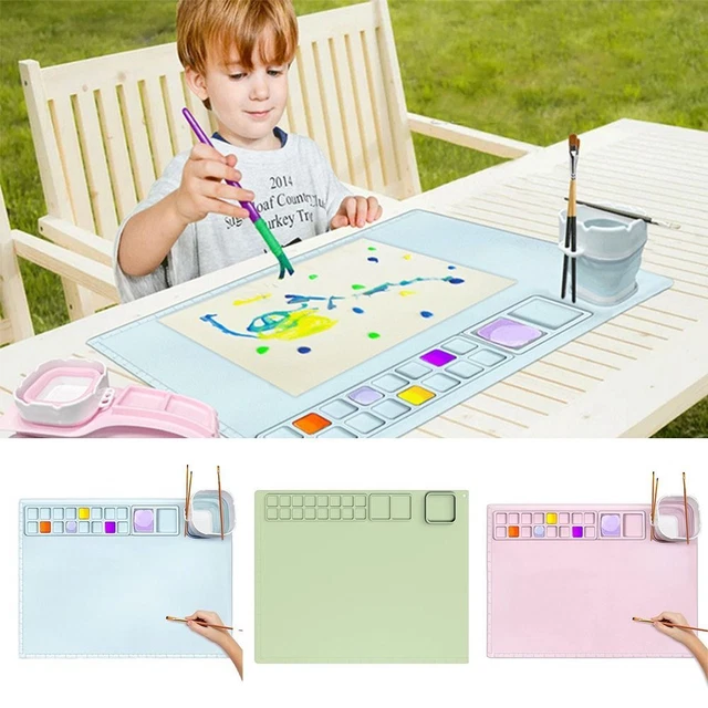 Paleta de pigmentos estera de arcilla silicona pintura estera tablero de dibujo de silicona