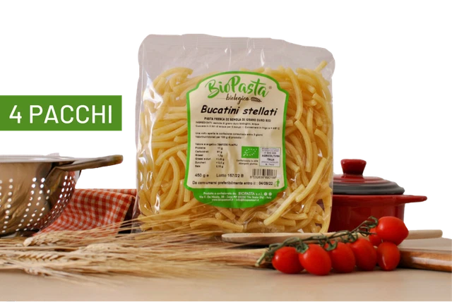 Bucatini Stellati freschi bio pasta artigianale tipica lucana Multipack 4 pacchi