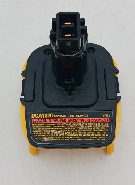 DEWALT DCA1820 20V Max to 18V Battery Adapter - Tool Only