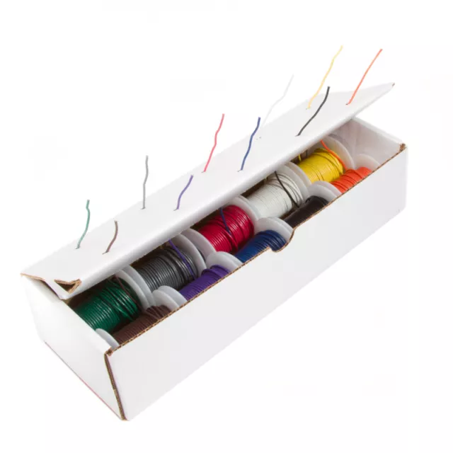 Kit de fils de raccordement échoués jauge 16 AWG 25 pieds Ea 0,060" 10 couleurs UL1015 600 volts