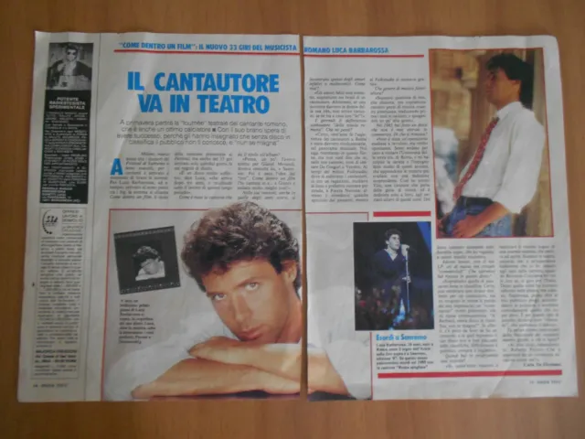 LUCA BARBAROSSA 1987 - Articolo Clipping Intervista Ritaglio giornale