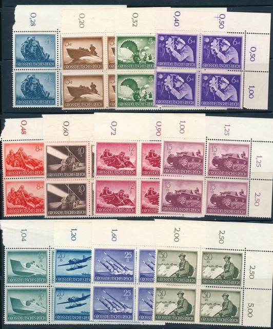 Lot Stamp Germany WWII Wehrmacht Tank Rockets Panzer Parachute MNG Faults