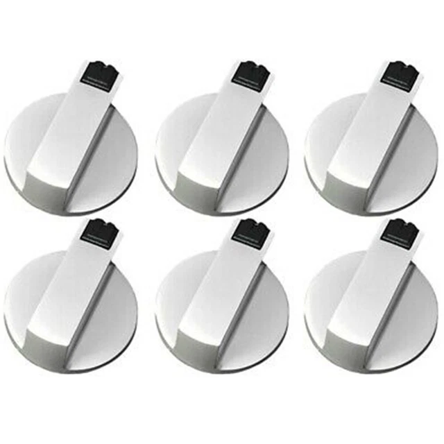 6pcs Stoves Cuisinière Boutons Four Zinc-Alloy 8mm Universel Argent Gaz Poêle
