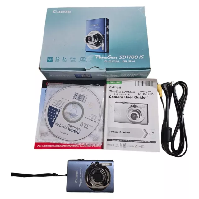 Canon PowerShot ELPH SD1100IS 8.0MP Digital Camera 3x Optical Zoom Blue *READ