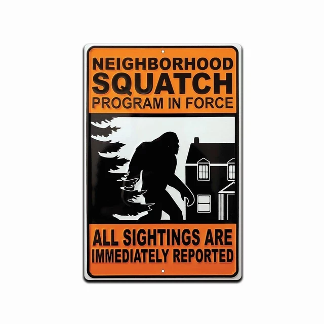 Warning Bigfoot Zone Sign 4x18 Inches - Rustic Sasquatch Metal Decor For Indoor/Outdoor