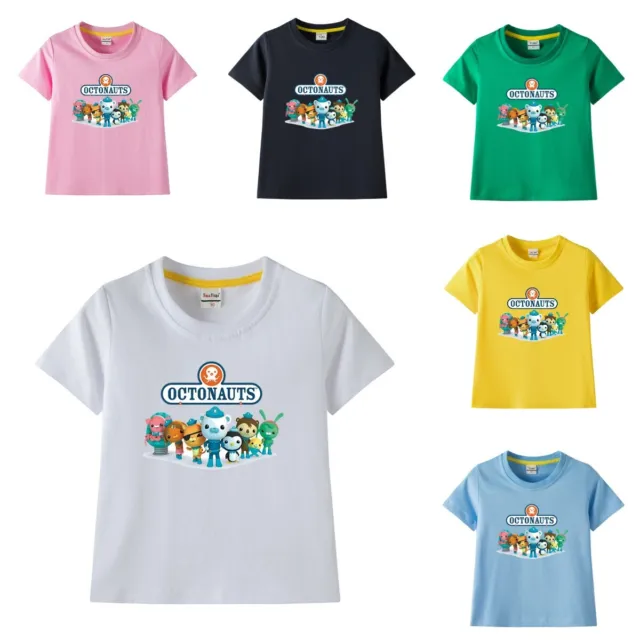 Kids Grils The Octonauts Youtube Cartoon Print Cotton T-shirt