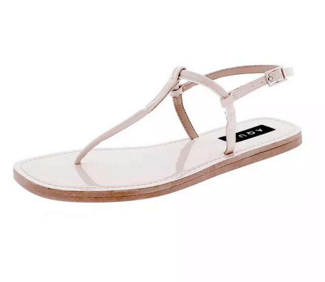 AQUA PRIVATE LABEL/STEVE MADDEN Zen Patent Slingback Flat Sandals White US 8 $69