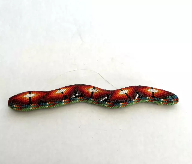 Mexican Huichol Folk Art Beaded Lizard 7.75" Long 1970's Vintage L562