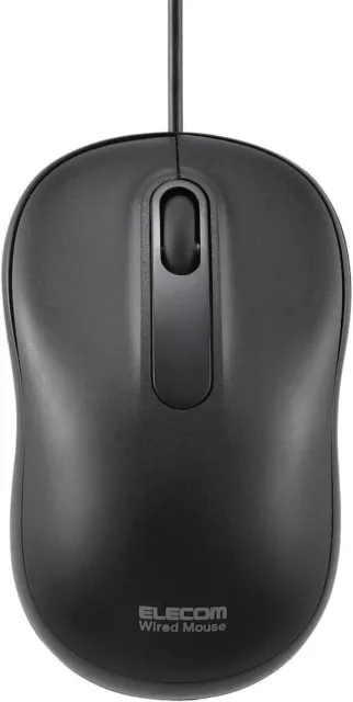 ELECOM Mouse wired M size 3 button optical black M-HC01URBK
