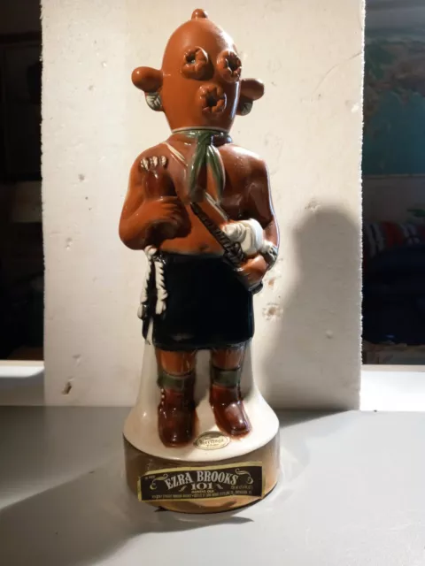 Vintage EZRA BROOKS Hopi Kachina Style "Mud Man" Porcelain Decanter 1978 -EMPTY