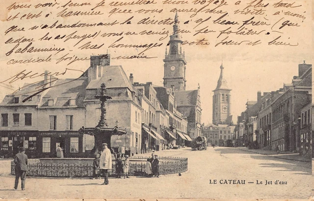 Carte Postale Ancienne Dept 59 Nord - Le Cateau le Jet d' Eau