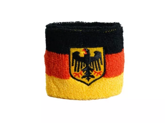 Schweißband Fahne Flagge Deutschland mit Adler 7x8cm Armband für Sport