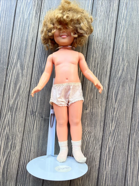 Vtg 1973 Ideal Shirley Temple Doll With Stand No Clothes W/ Socks And Shorts