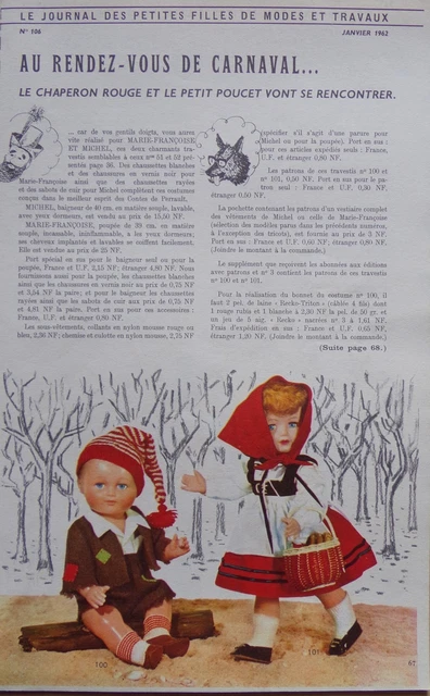 Patron De Couture Modes Et Travaux Octobre 1962 - Marie-Françoise Michel Poupees