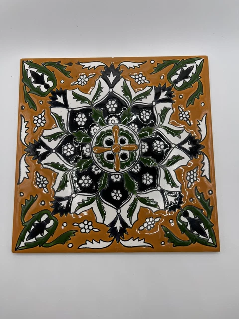 H & R Johnson Ceramic Tile Handmade in Greece Wall Hanging Plaque Trivet