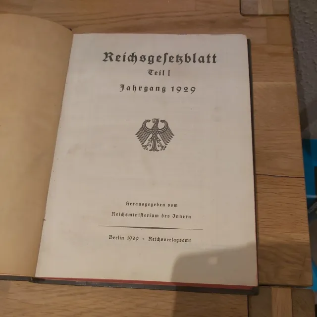 Reichsgesetzblatt  Teil 1 Jahrgang 1929