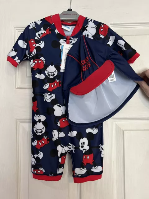 Topolino costume da bagno con cappello 3-6 mesi