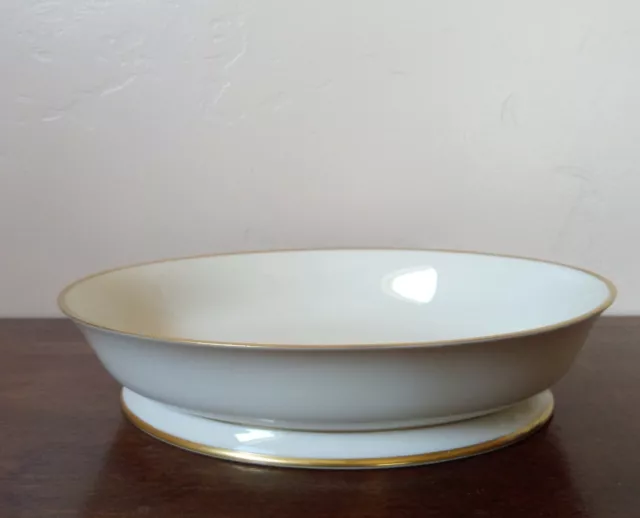 Flintridge China Huntington Ivory with Gold Trim 9" Oval Vegetable Serving Bowl