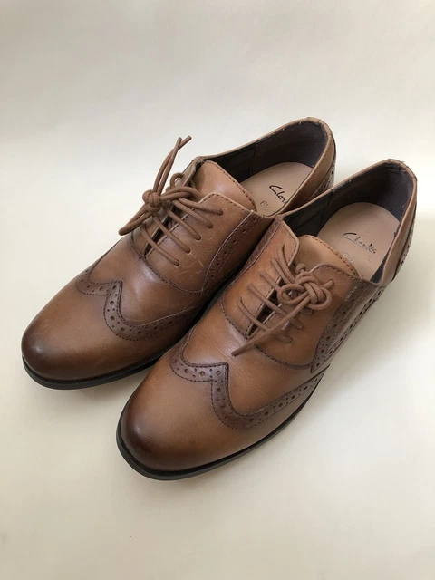 CLARKS 2.5 E BROGUES SHOES WIDE FIT HAMBLE OAK Leather Ladies girls aubergine 59.99 PicClick UK