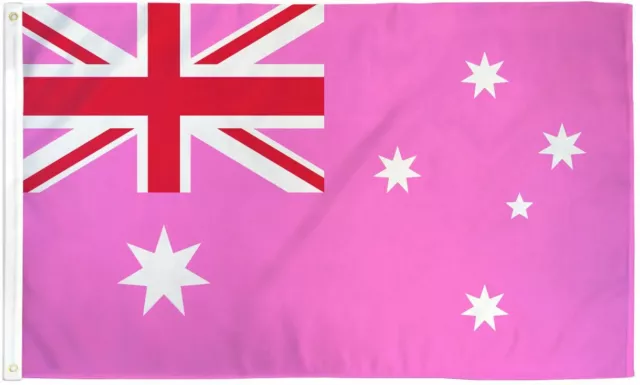 Pink Australia Flag 3x5ft LGBTQIA LGBT  Gay Pride Aussie Pink Aus Rainbow Pride