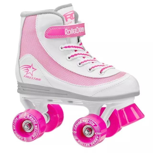 Roller Derby Firestar Kids Girls Quad Roller Skates - US 1 - Pink