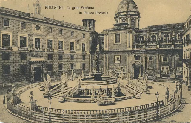 Cartolina Sicilia Palermo Piazza Pretoria Viaggiata Anno 1913