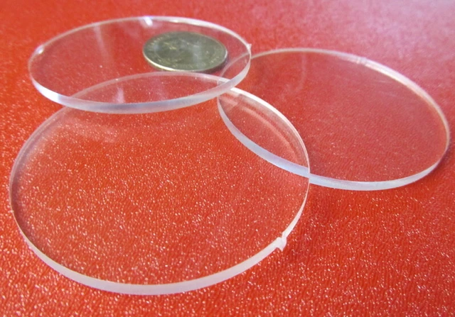 3/32" (.094") Thick x 2.50" (2 1/2") Diameter Acrylic Circle Disc Clear 25 Pcs