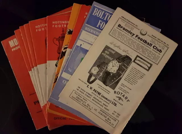 10 x 1960/1970 FOOTBALL PROGRAMMES - NOTTS FOREST, HULL CITY, BOLTON, MORECAMBE