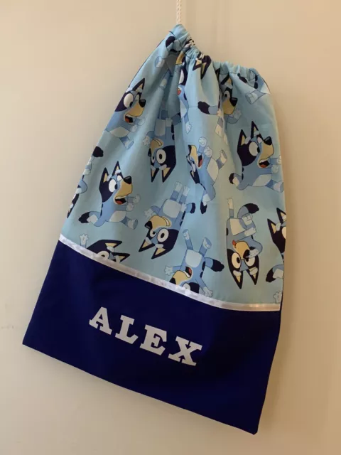 Child's Personalised Library Book Bag/Kindy/Tote Bag - BLUEY -