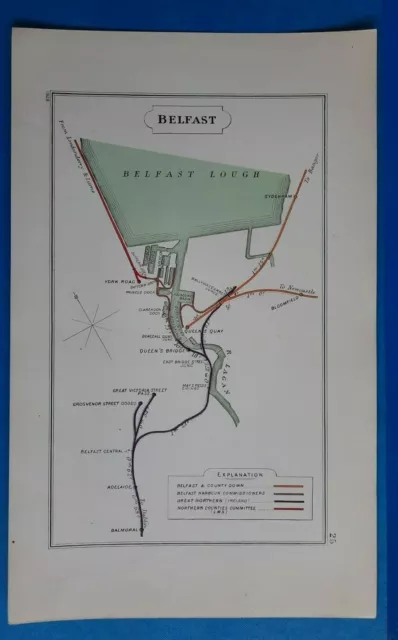 1928 RAILWAY CLEARING HOUSE Junction Diagram. No.25. BELFAST.