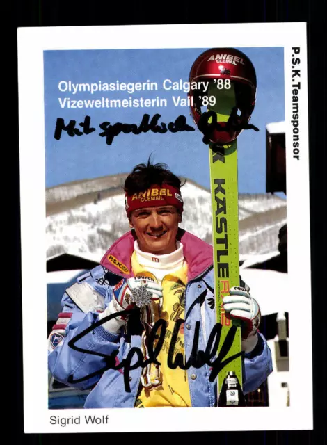 Sigrid Wolf Autogrammkarte Original Signiert Skialpin + A 211343