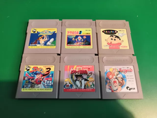 6 Nintendo Gameboy Game Cartridges. NTSC-J Japanese. Golf, Baseball, Namco
