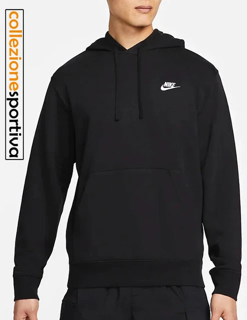 FELPA UOMO/DONNA NIKE SPORTSWEAR CLUB HOODIE- CZ7857-010 col. nero/bianco