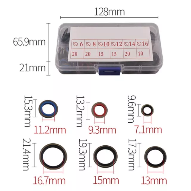 100 pièces ensemble de joints en caoutchouc disponibles en plusieurs tailles po