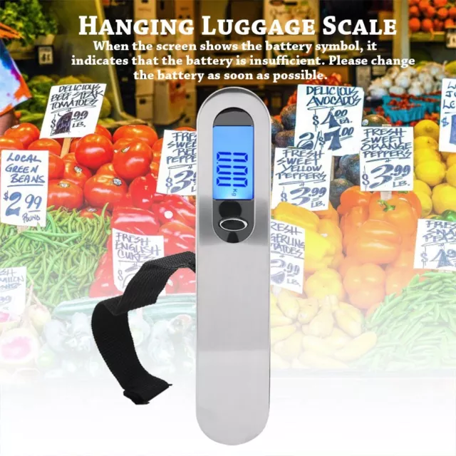 Stainless Steel Hanging Luggage Scale Portable Electronic Digital Weighing SD