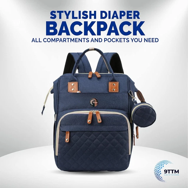 Waterproof 3 in 1 Baby Diaper Bag Backpack with Bassinet Changing Station Travel