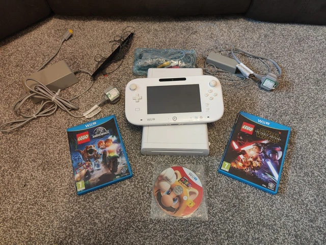 NINTENDO WII U Set 8GB Console Inc Wires Gamepad Games FREE