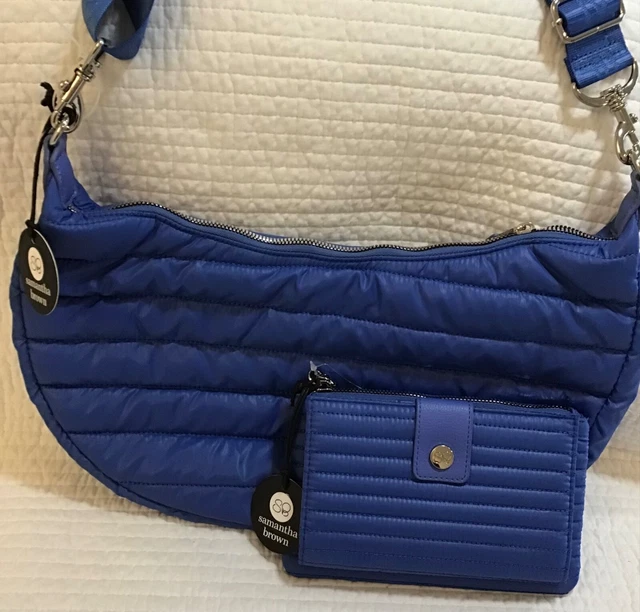 Nwt Samantha Brown To Go Hobo & Wallet Wristlet Set Cobalt Blue