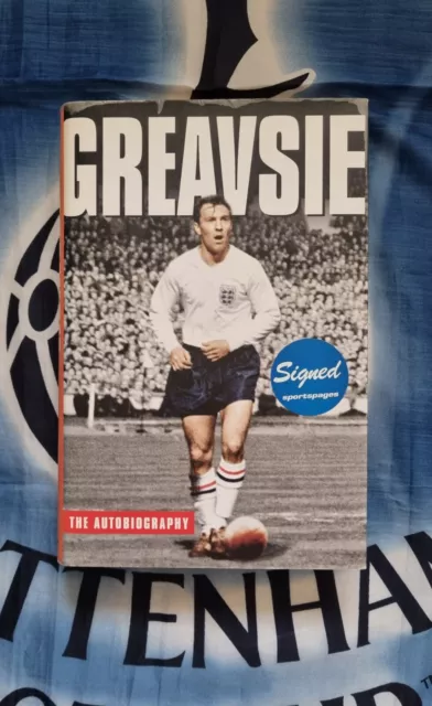 TOTTENHAM HOTSPUR Signed JIMMY GREAVES Book The Autobiography +Sticker England