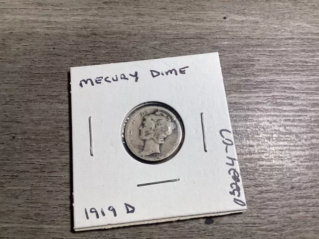 1919-D Mercury Silver Dime-Denver Mint-032024-07