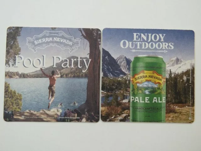 Beer Coaster ~ SIERRA NEVADA Brewing Co Pale Ale ~ Enjoy Outdoors - Pool Party