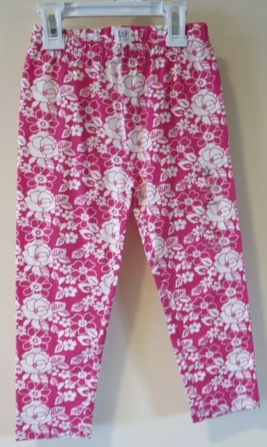 Brand New Gap Kids Pink/White Floral Cropped Leggings Girl's Size 10