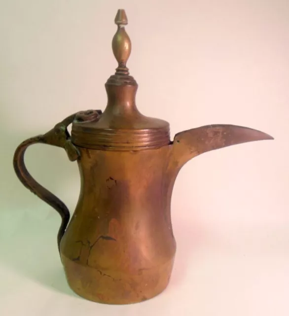 Vtg Antique DALLAH Coffee POT Arabic MIDDLE EASTERN ISLAMIC Brass 12"