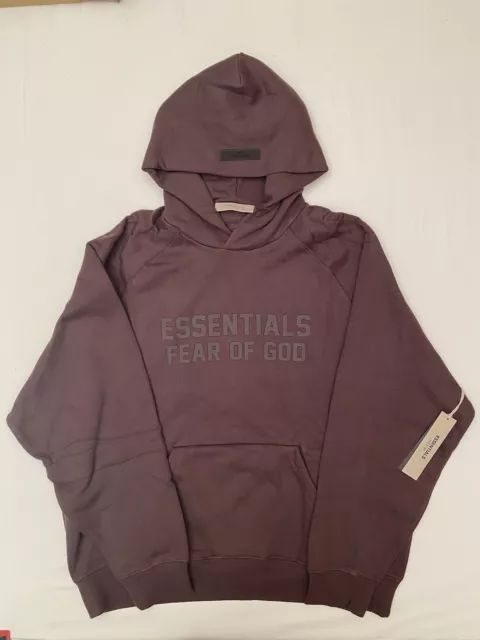 Brand New Fear of God Essentials Pullover Plum Hoodie SS23 Size large