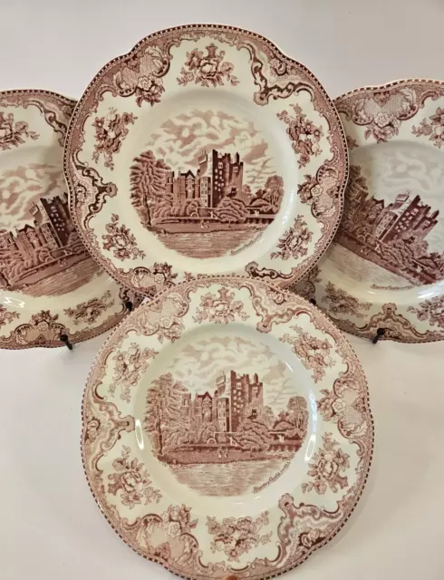 Johnson Bros Old Britain Blarney Castles Pink England Dinner Plate Set (4)